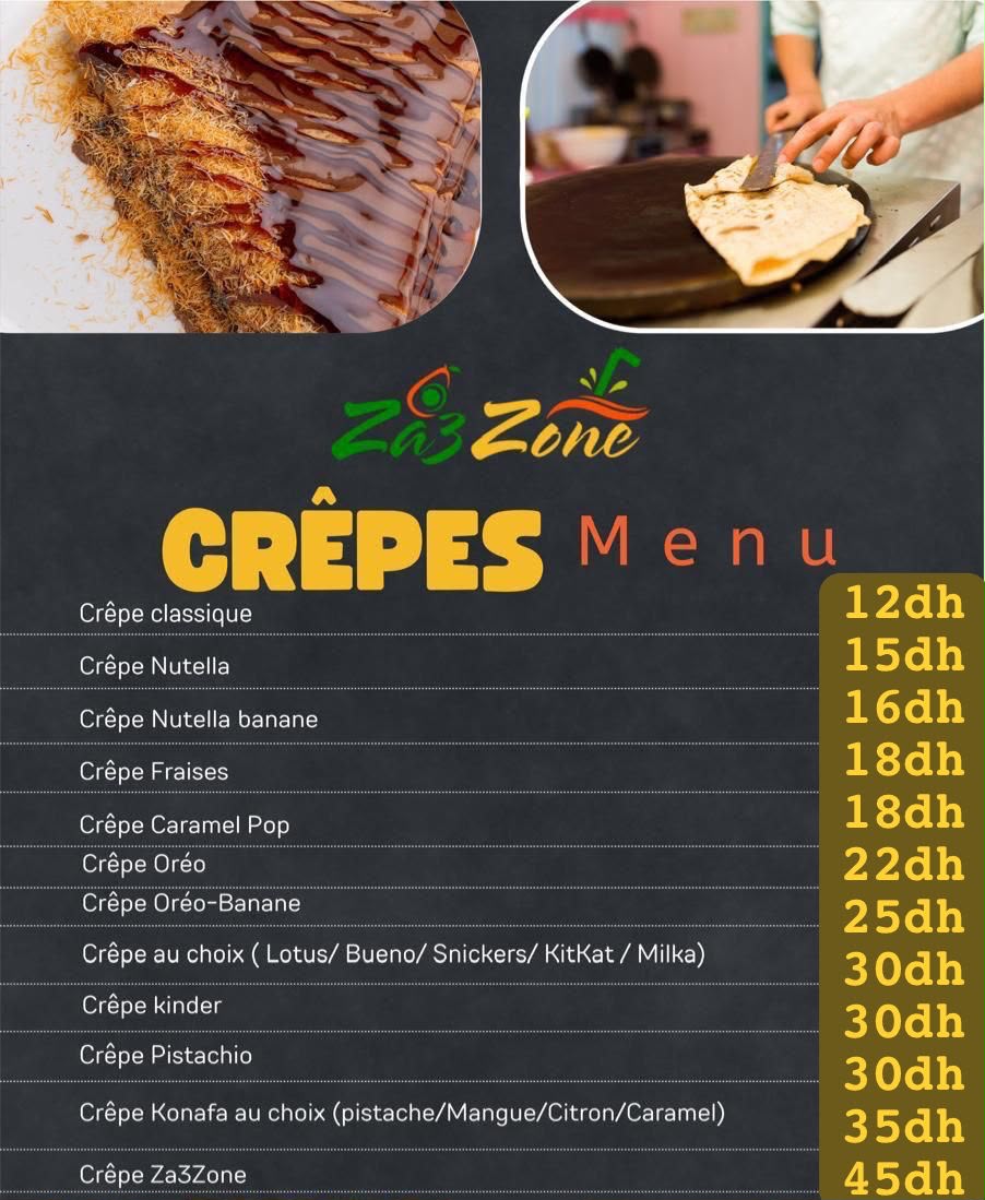 crêpes menu