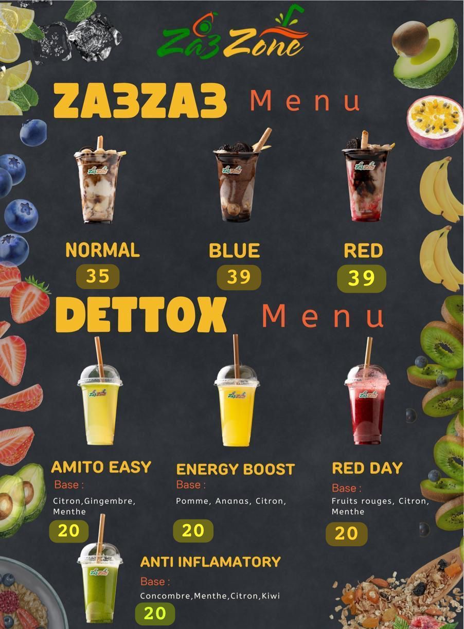 Menu ZA3A3 et dettox